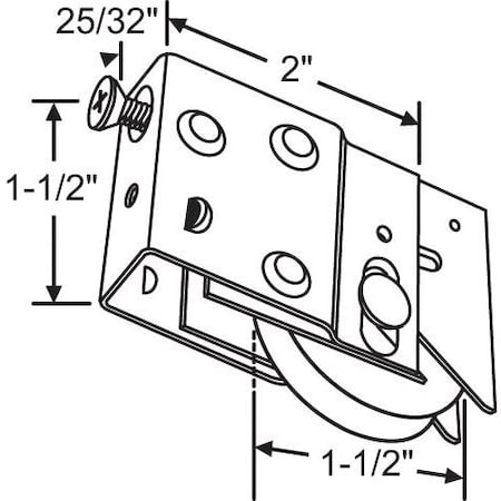 Strybuc Patio Door Roller Assembly 9-366N